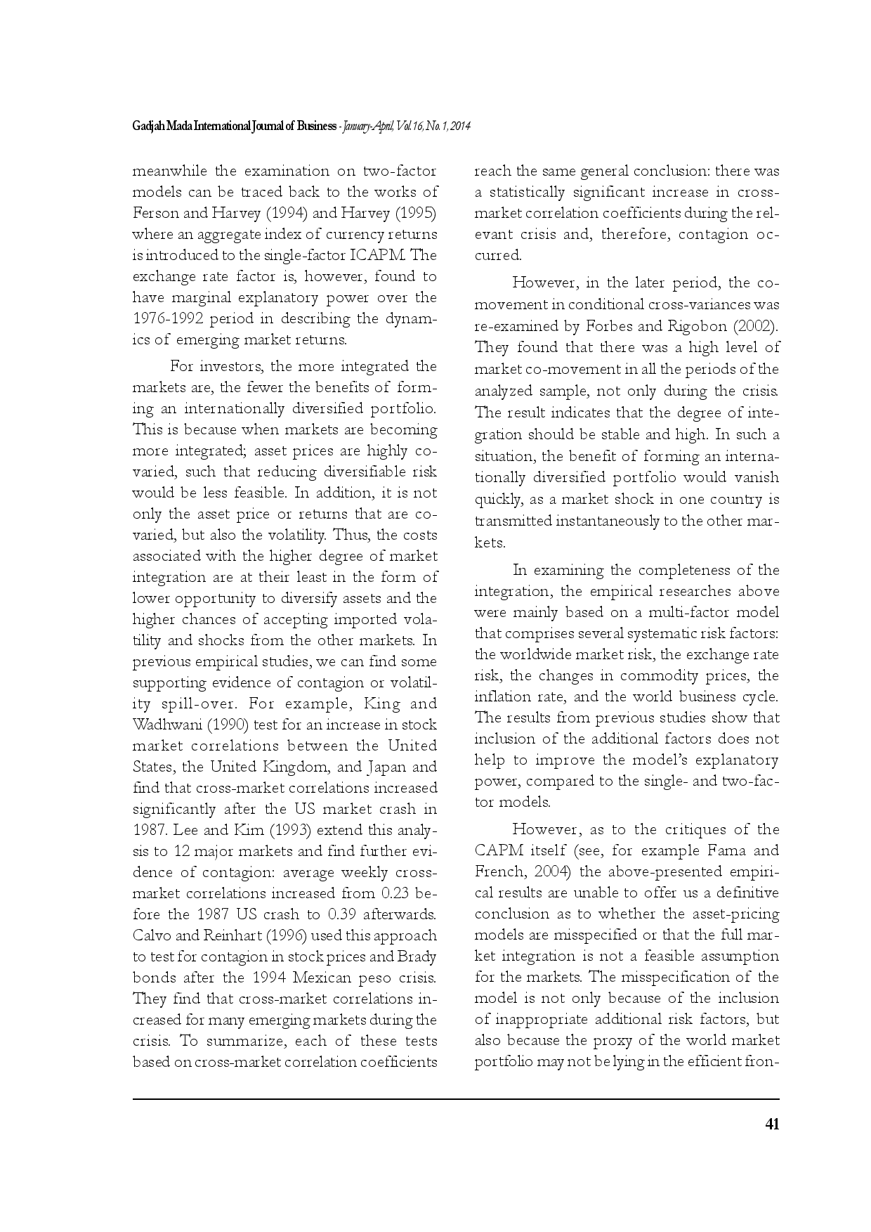 juris Stock Market Integration Are Risk Premiums of International Assets Equal