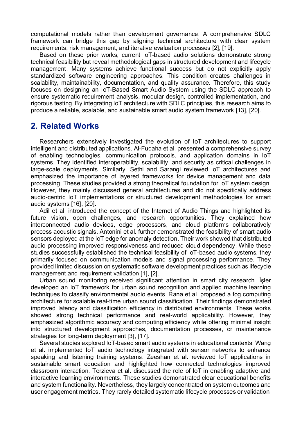 JURIS Development of an IoT Based Smart Audio System to Support Smart Pesantren Using the System Development Life Cycle Approach