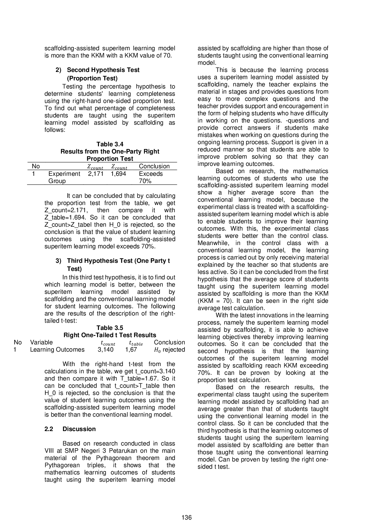 JURIS THE EFFECTIVENESS OF SCAFFOLDING ASSISTED SUPERITEM LEARNING MODELS ON STUDENT LEARNING OUTCOMES