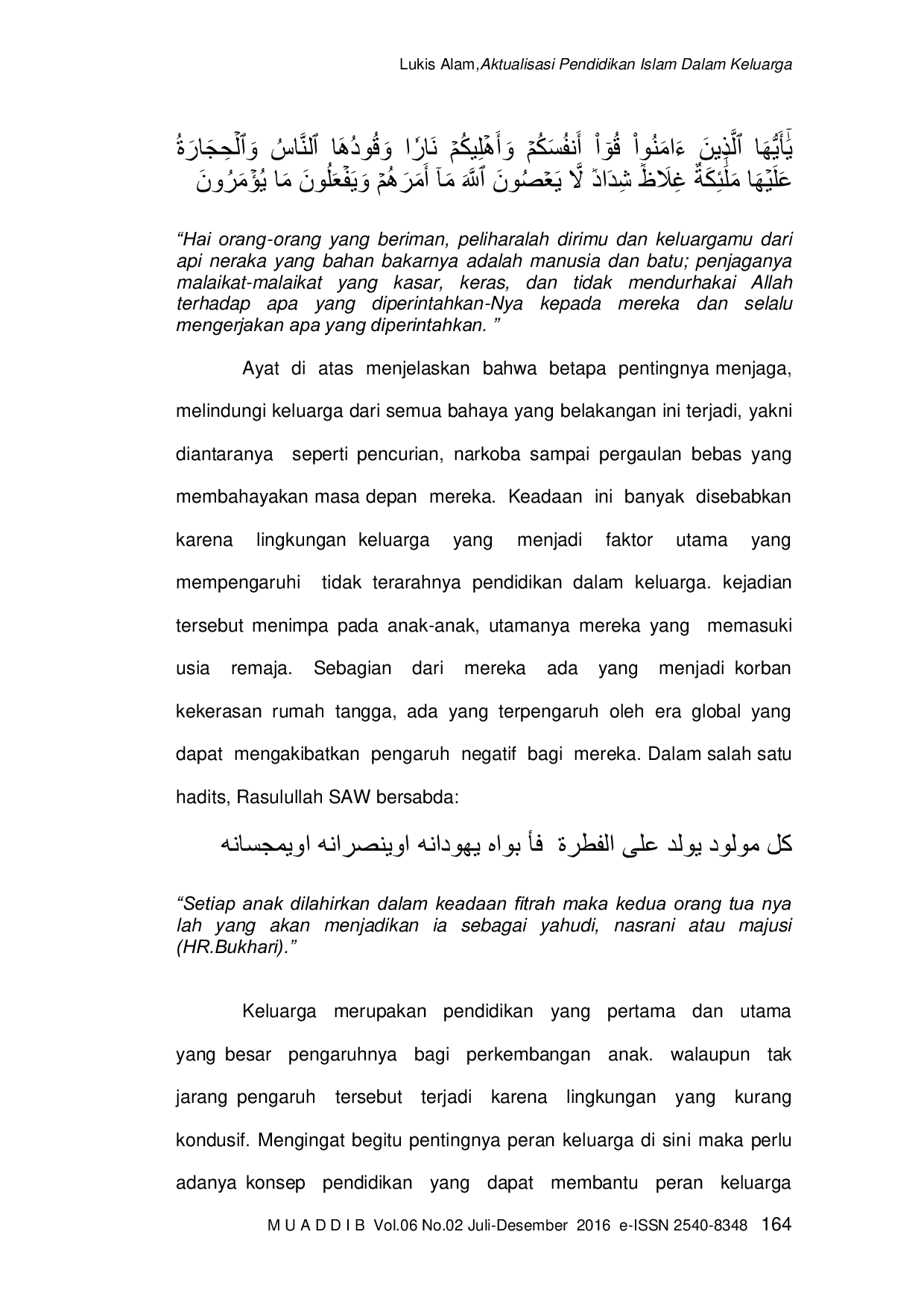 JURIS Aktualisasi Pendidikan Islam Dalam Keluarga