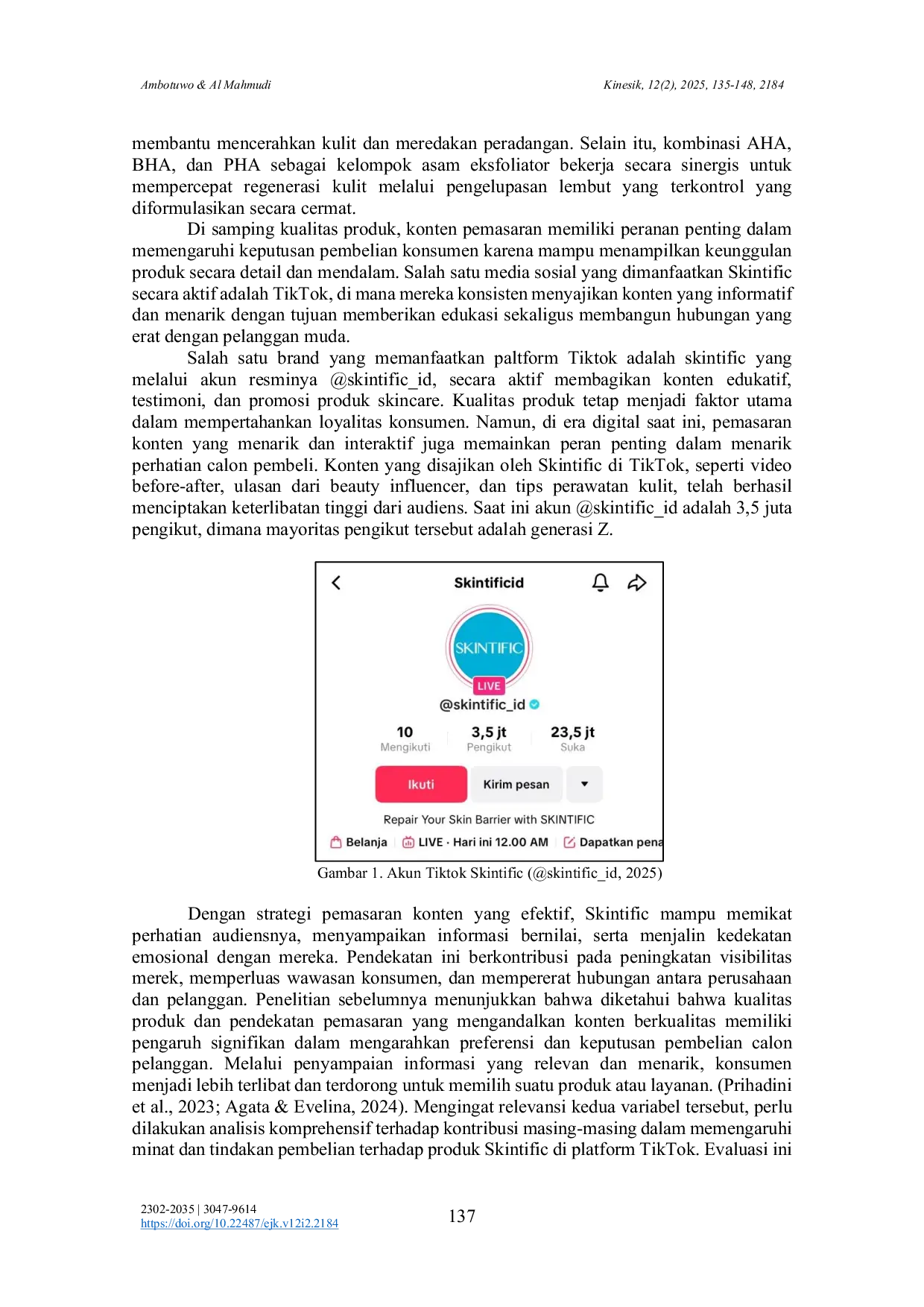 JURIS Evaluasi Dampak Kualitas Produk dan Pemasaran Konten Skintific Terhadap Keputusan Pembelian Konsumen di Tiktok
