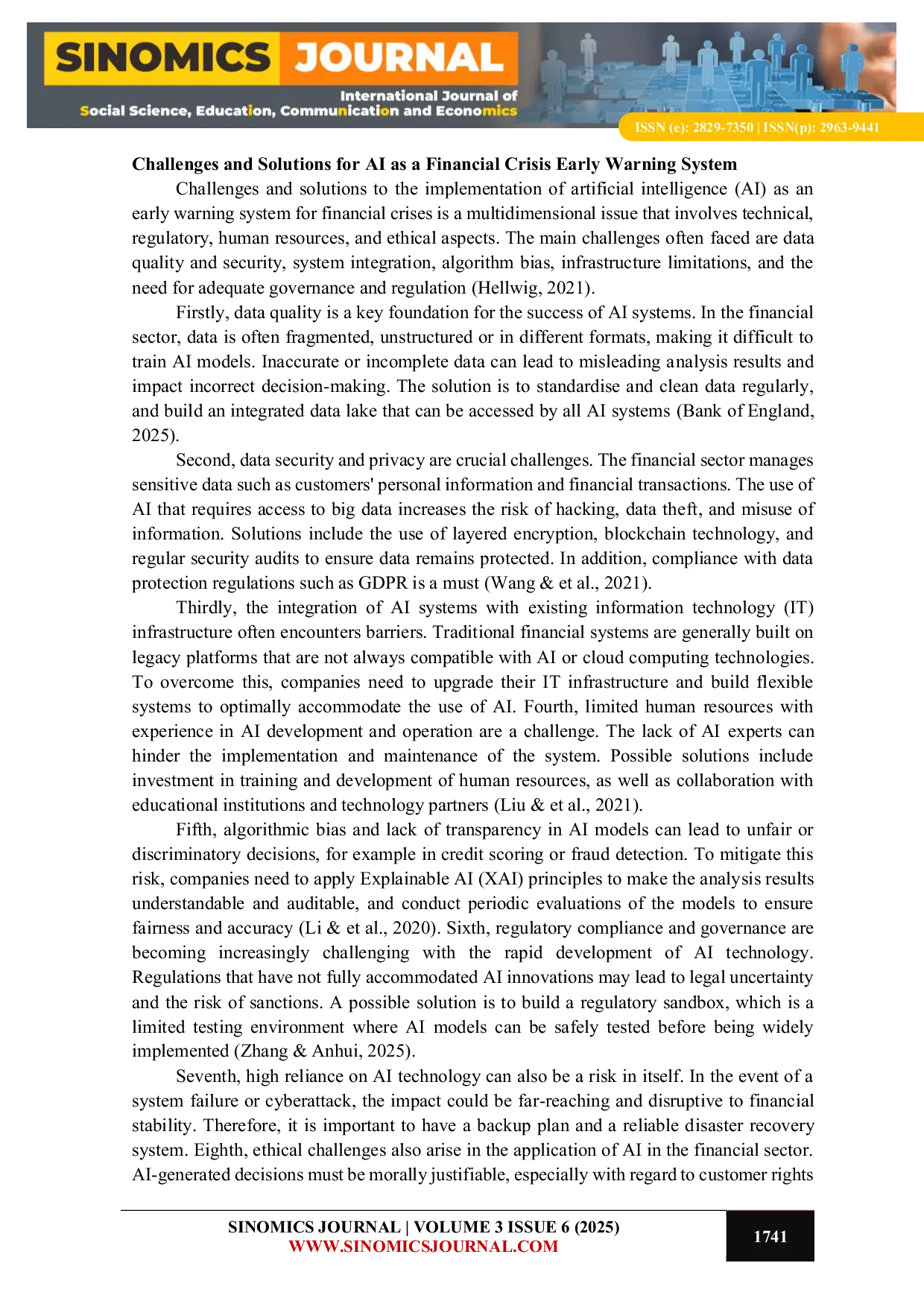 JURIS Implementation of Artificial Intelligence in Financial Crisis Early Warning System