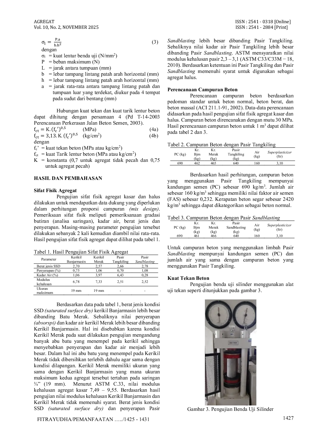 JURIS Pemanfaatan Limbah Pasir Sandblasting Sebagai Material Perkerasan Kaku