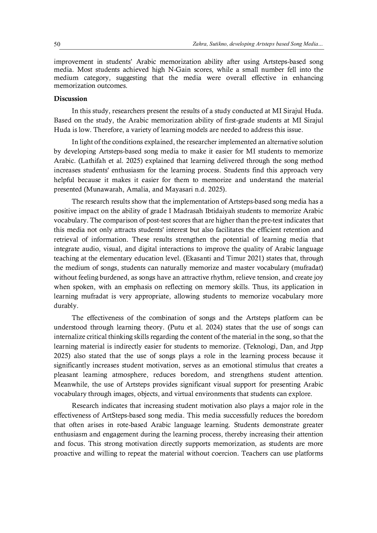 JURIS Developing Artsteps based Song Media to Make It Easier for Madrasah Ibtidaiyyah Students to Memorize Arabic