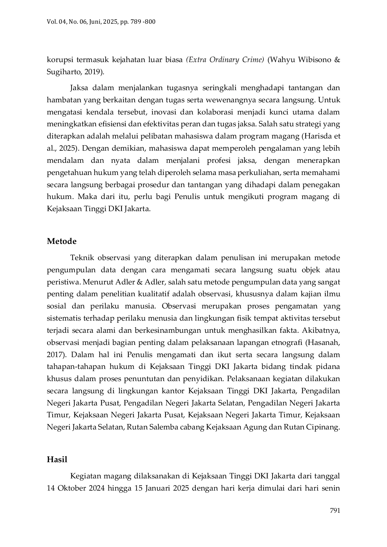 JURIS Peran Jaksa Sebagai Dominus Litis Dalam Perkara Tindak Pidana Korupsi di Kejaksaan Tinggi DKI Jakarta