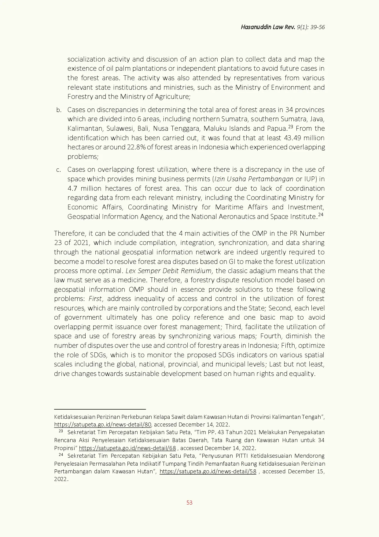 juris In the Question of Geospatial Information Data Use in the Forestry Legislation Making in Indonesia