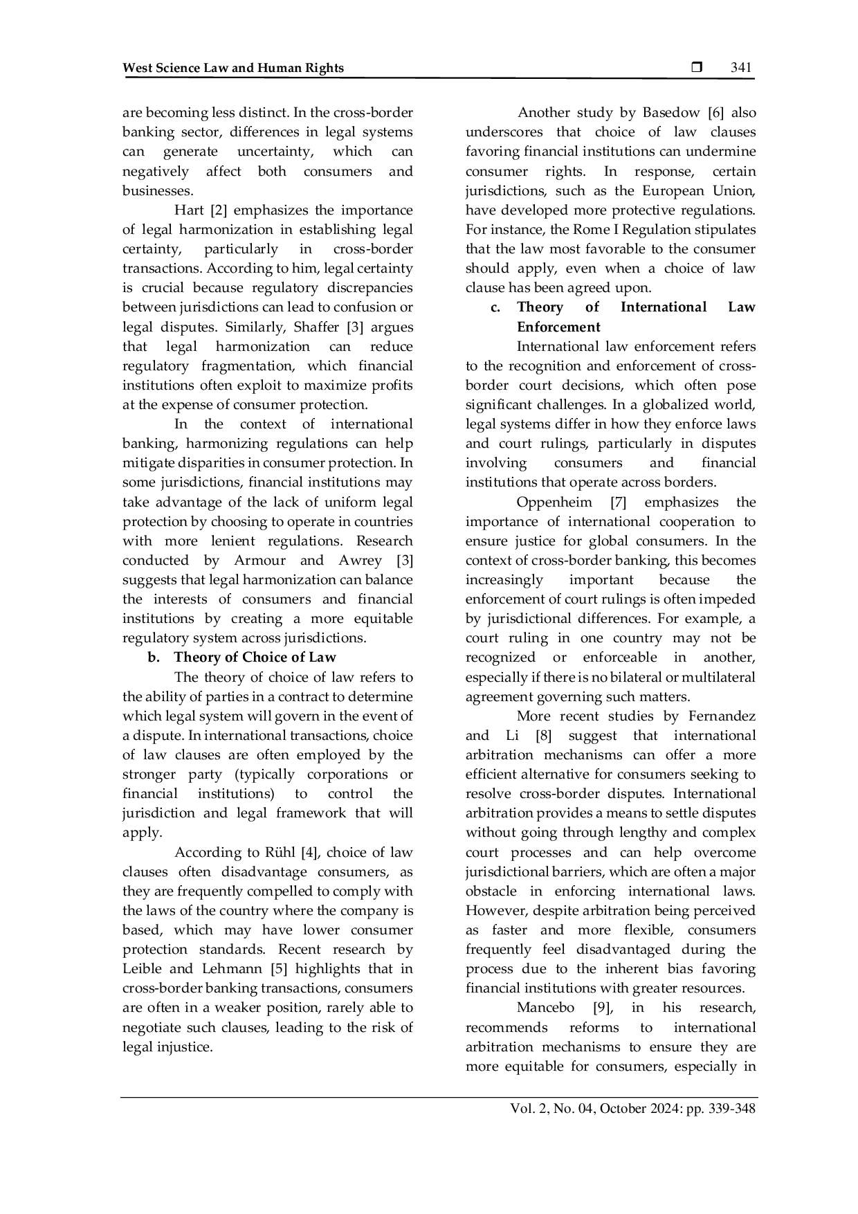 JURIS Cross Border Enforcement of Consumer Banking Law