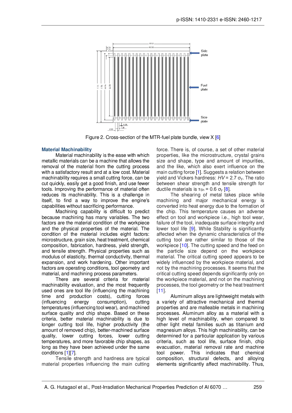 JURIS Post Irradiation Mechanical Properties Prediction of Al 6070 of MTR Fuel Bundle for Cutting Process