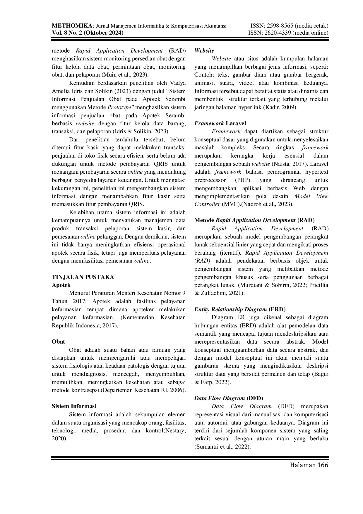 JURIS Sistem Informasi Penjualan Dan Pemesanan Online Berbasis Web Pada Apotek Dua Farma