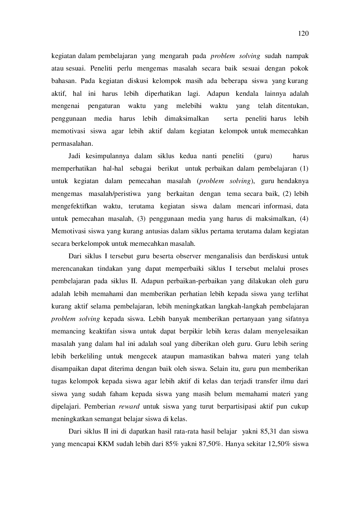 JURIS Upaya Meningkatkan Kemampuan Menulis Surat Lamaran Pekerjaan melalui Model Problem Solving di Siswa Kelas XII MIPA 1 SMA Negeri 1 Banyuasin II