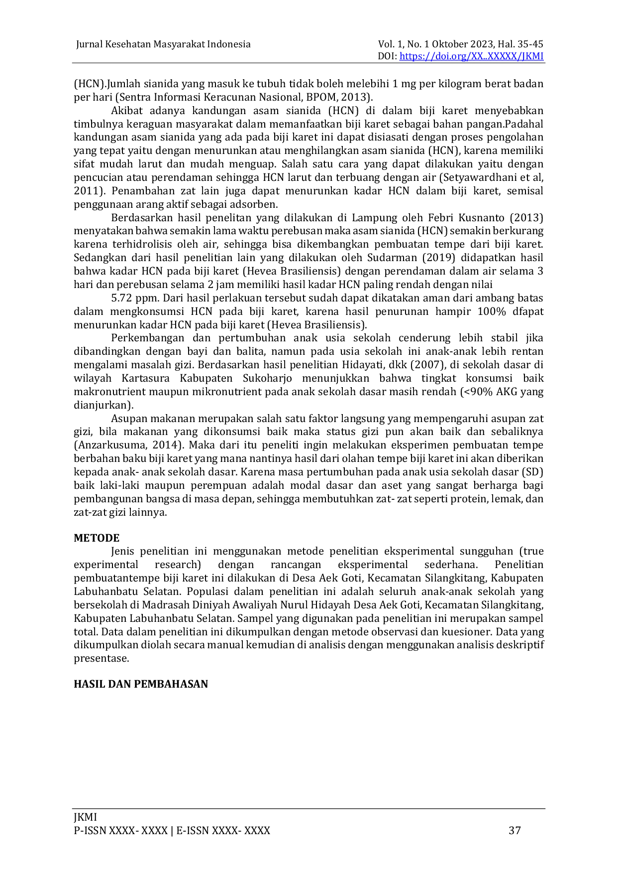 JURIS UJI DAYA TERIMA DAN KANDUNGAN GIZI TEMPE BIJI KARET Hevea Brasiliensis