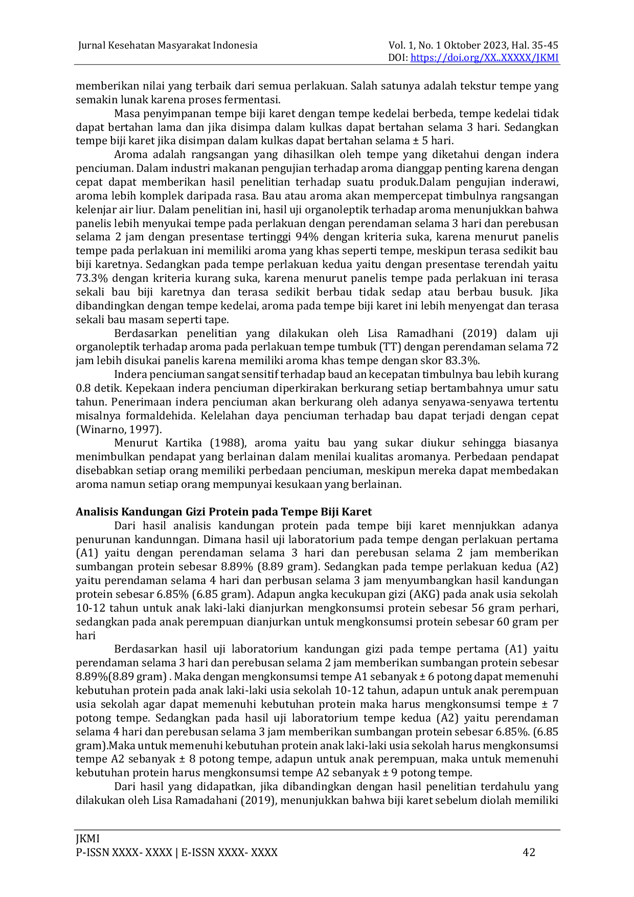 JURIS UJI DAYA TERIMA DAN KANDUNGAN GIZI TEMPE BIJI KARET Hevea Brasiliensis