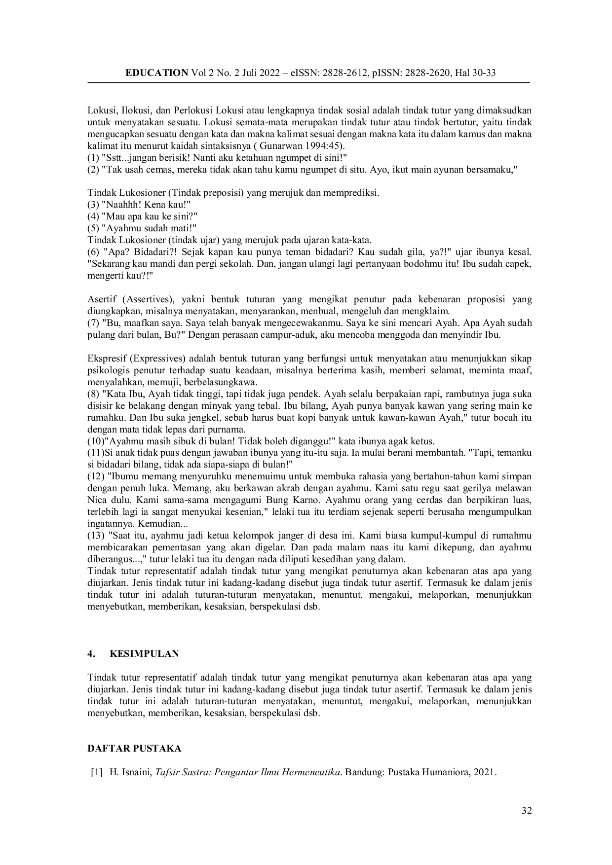 JURIS Analisis Cerpen Purnama Diatas Pura Karya Wayan Sunarta Dengan Pendekatan Pragmatik