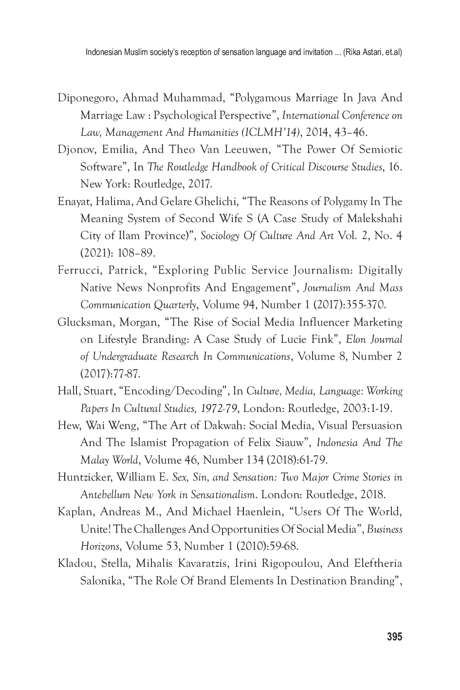 JURIS Indonesian Muslim society s reception of sensation language and invitation to polygamy on social media