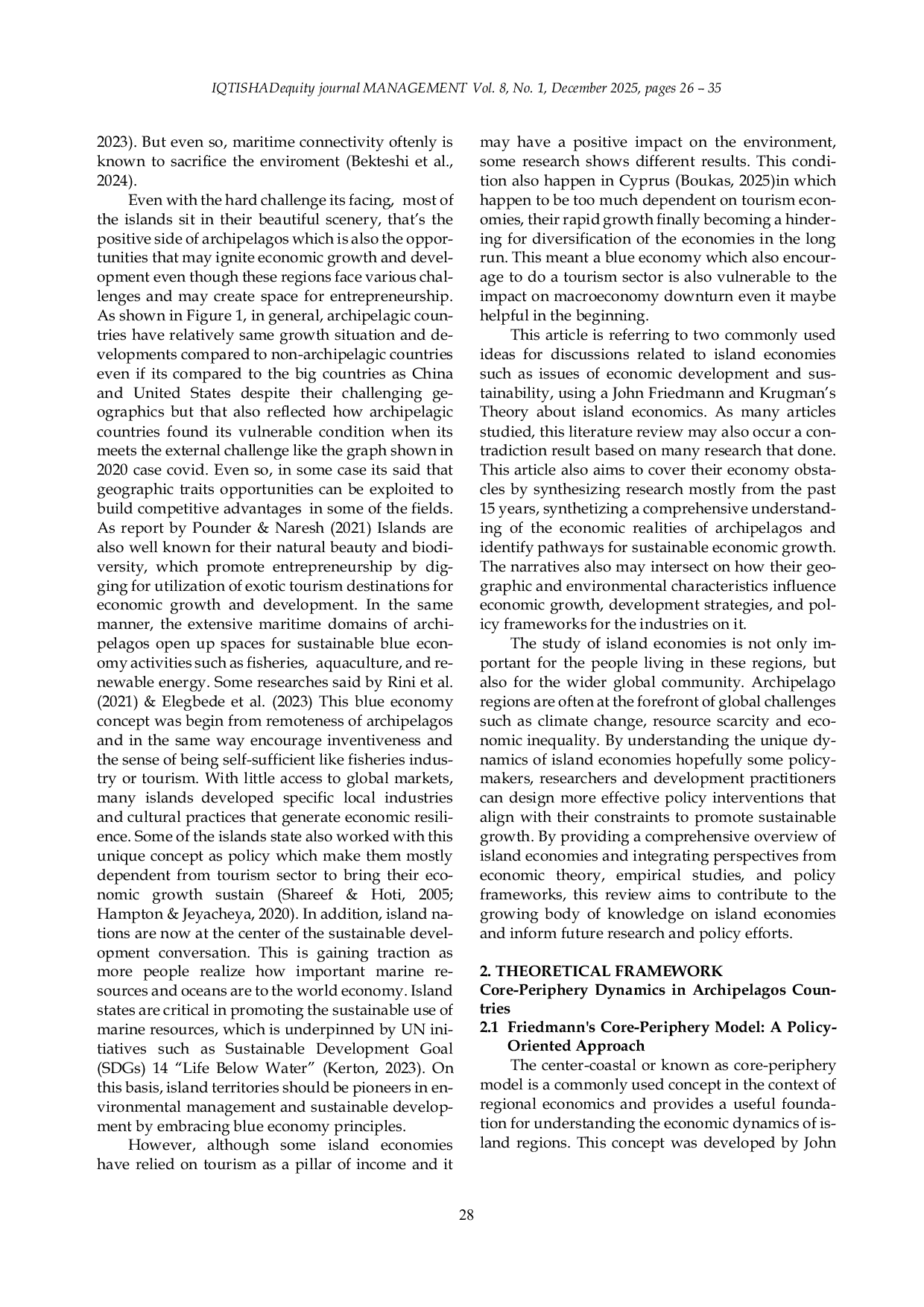 JURIS Constraints To Opportunities Rethinking Industrial And Economic Policy In Archipelagos A Comparative Analysis Using Friedmann s And Krugman s Models