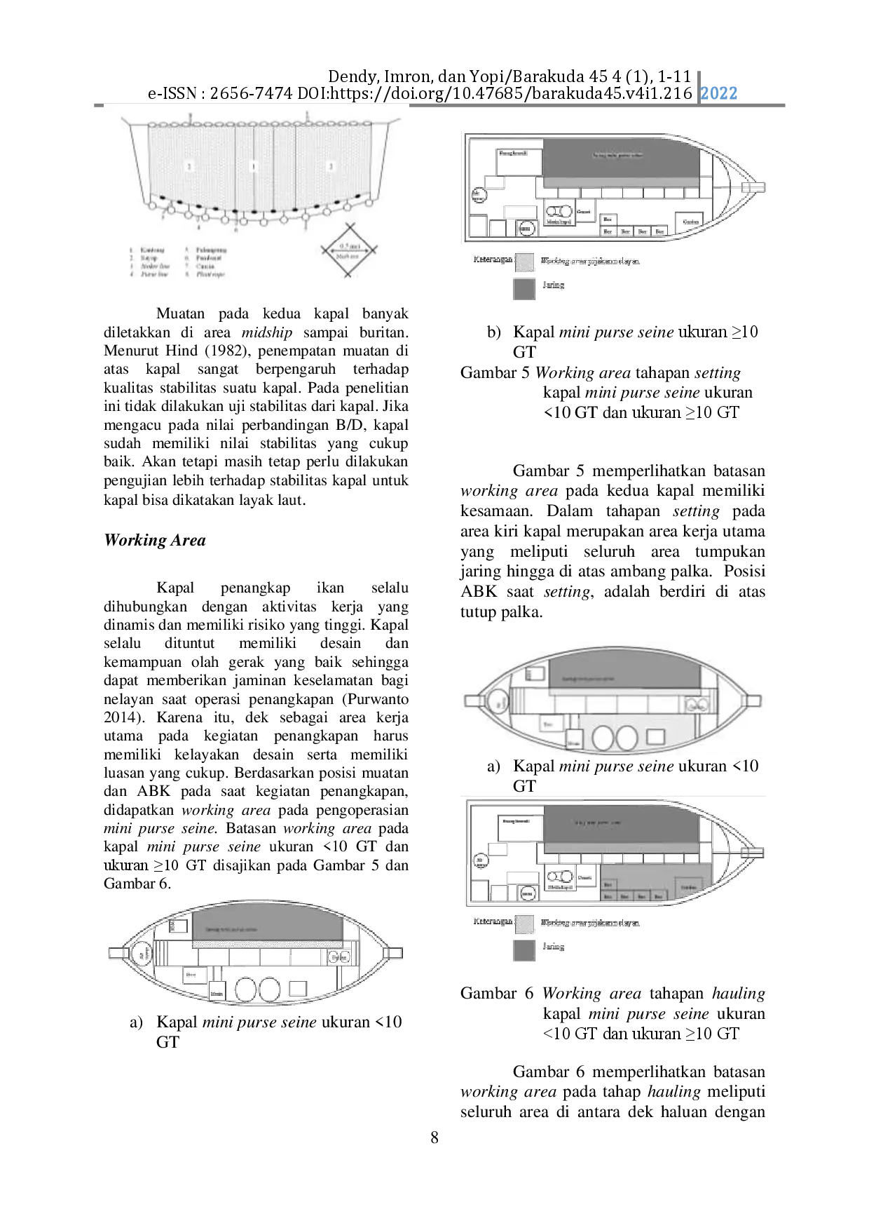 juris Karakteristik Working Area di Atas Kapal Mini Purse Seine di Pelabuhan Perikanan Pantai Larangan Kabupaten Tegal