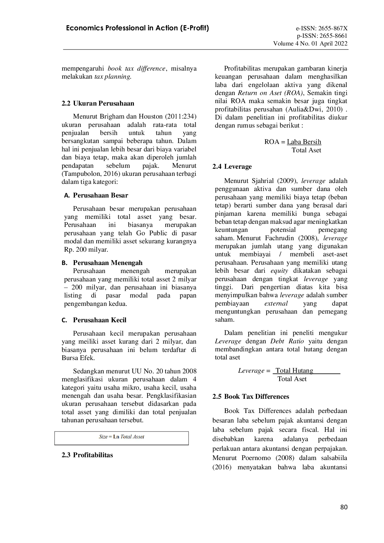 JURIS Pengaruh Karakteristik Perusahaan Terhadap Book Tax Difference