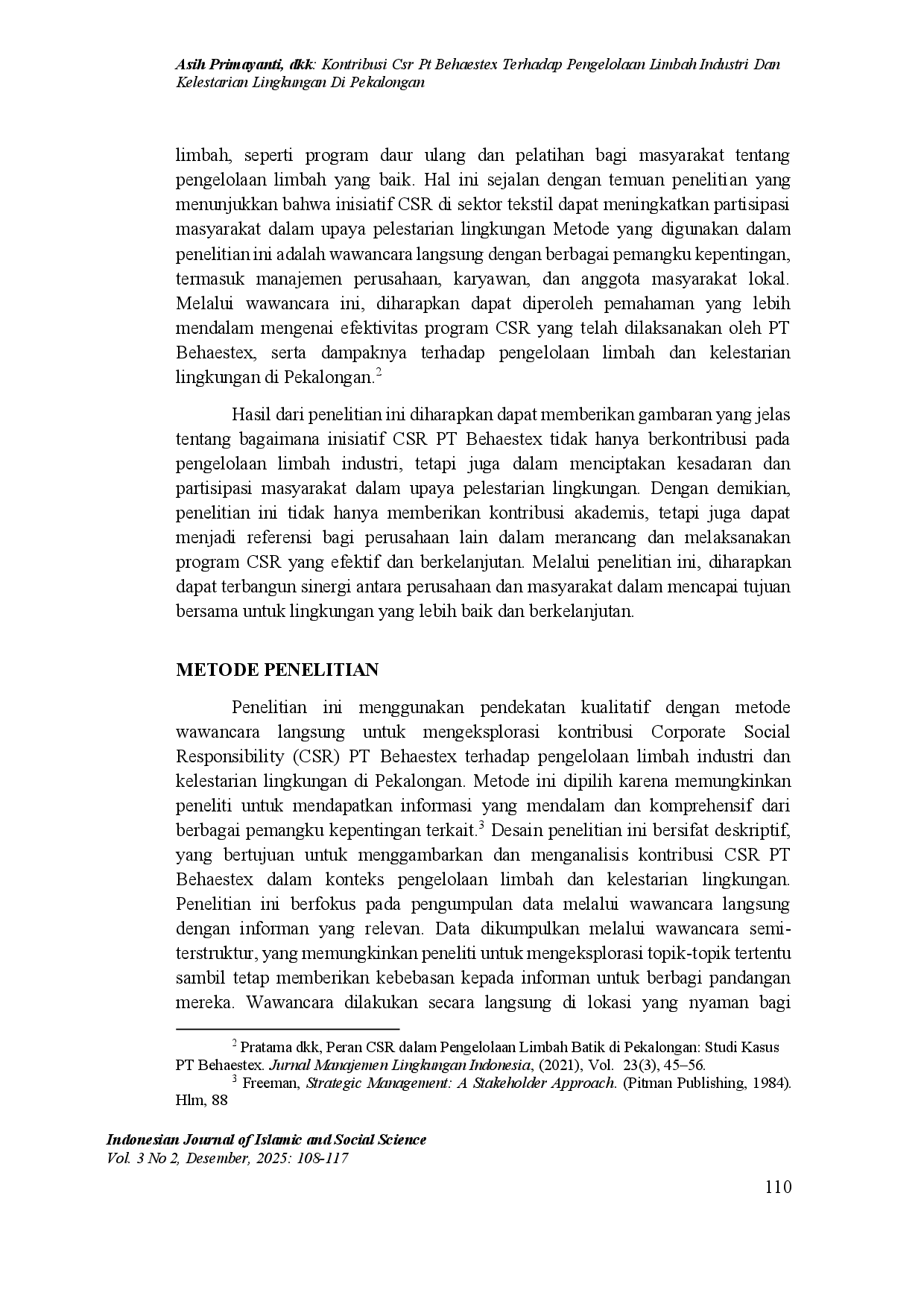 juris Kontribusi Csr Pt Behaestex Terhadap Pengelolaan Limbah Industri Dan Kelestarian Lingkungan Di Pekalongan