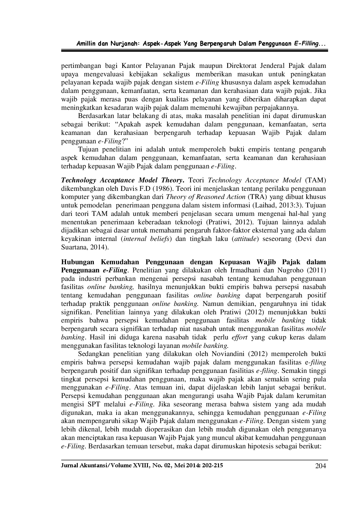 juris Aspek Aspek Yang Berpengaruh Dalam Penggunaan E Filling Administrasi Perpajakan Dan Dampaknya Terhadap Kepuasan Wajib Pajak