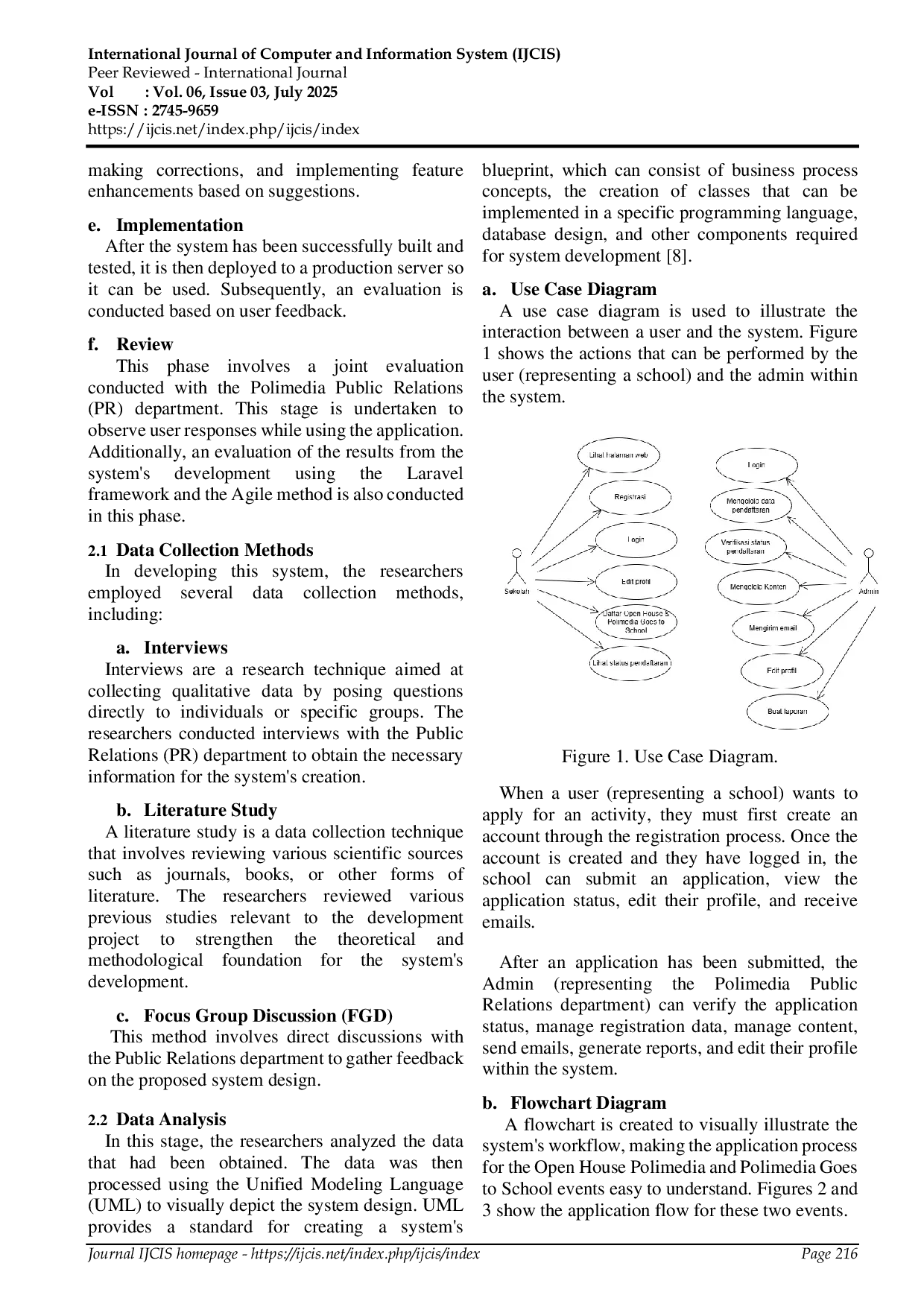 JURIS The Design of a Public Relations Services Information System for Creative Media State Polytechnic Using the Agile Development Method