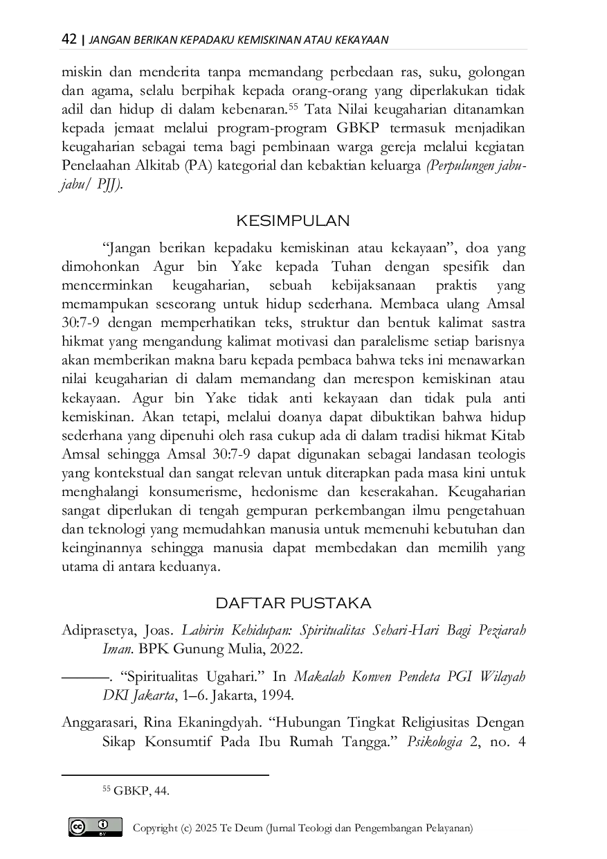 JURIS Give Me Neither Poverty nor Riches