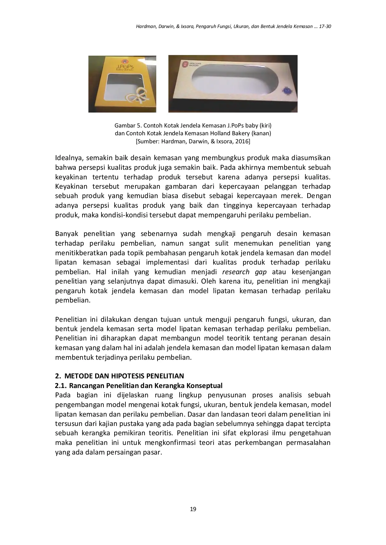 JURIS Pengaruh Fungsi Ukuran dan Bentuk Jendela Kemasan serta Model Lipatan Kemasan terhadap Perilaku Pembelian