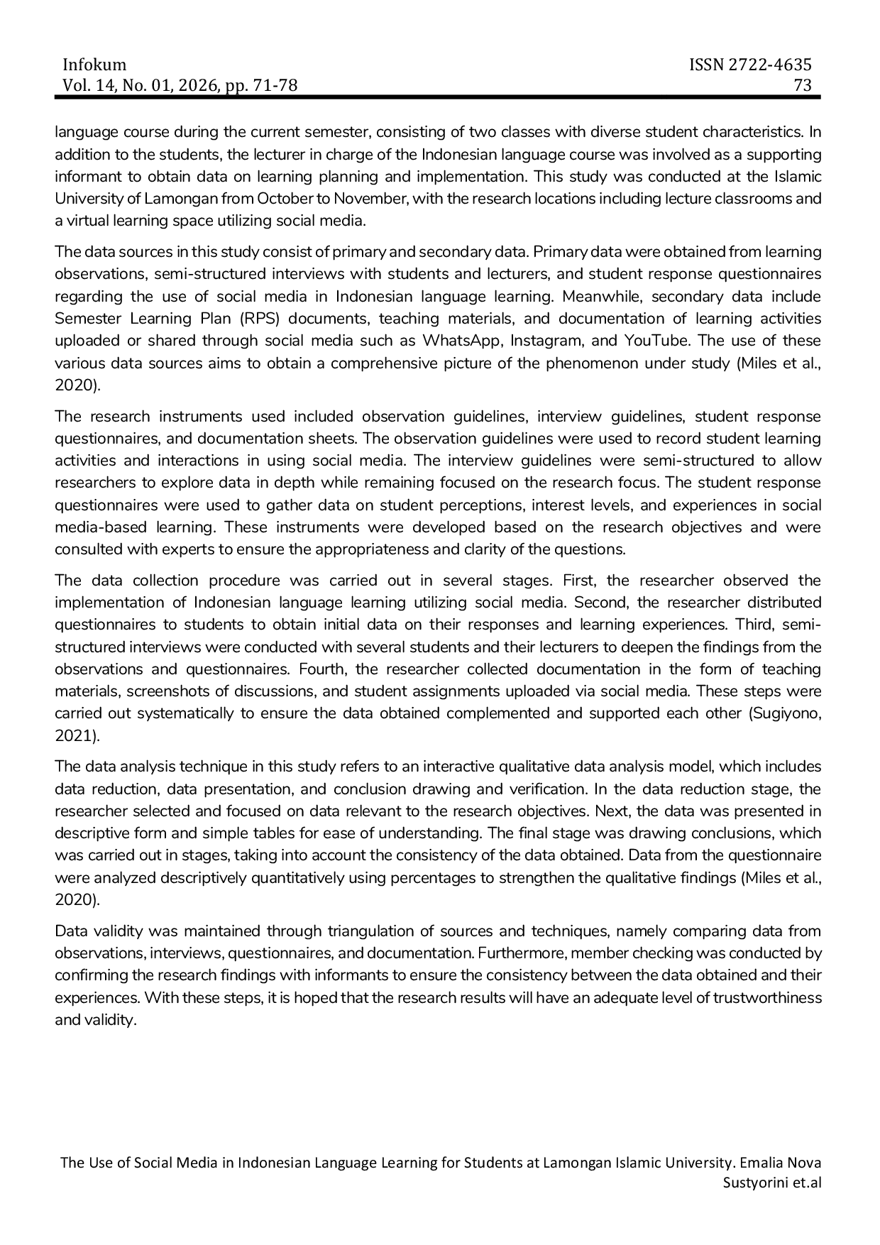 JURIS The Use of Social Media in Indonesian Language Learning for Students at Lamongan Islamic University