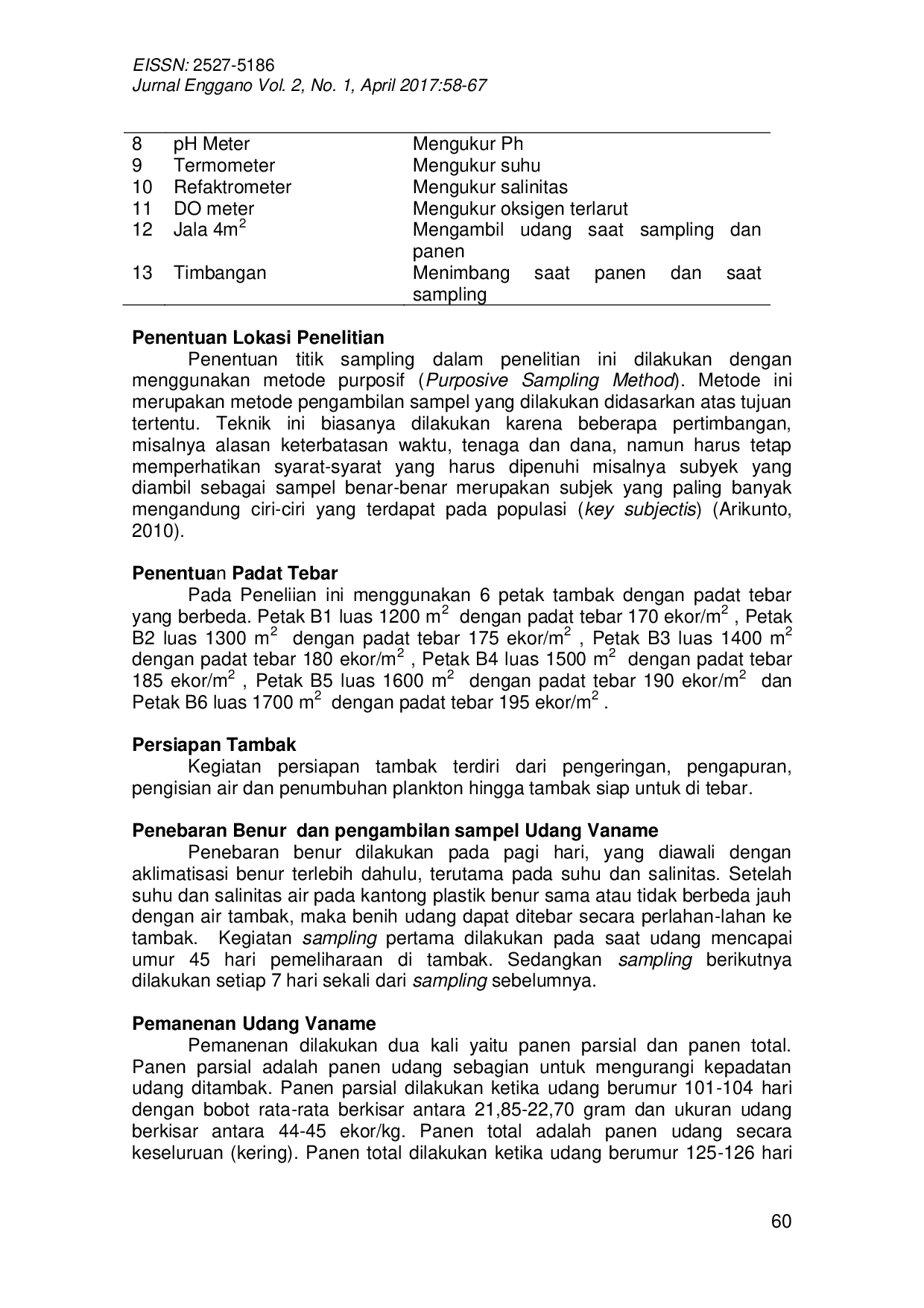 JURIS PERTUMBUHAN UDANG VANAME Litopenaeus vannamei DI TAMBAK INTENSIF