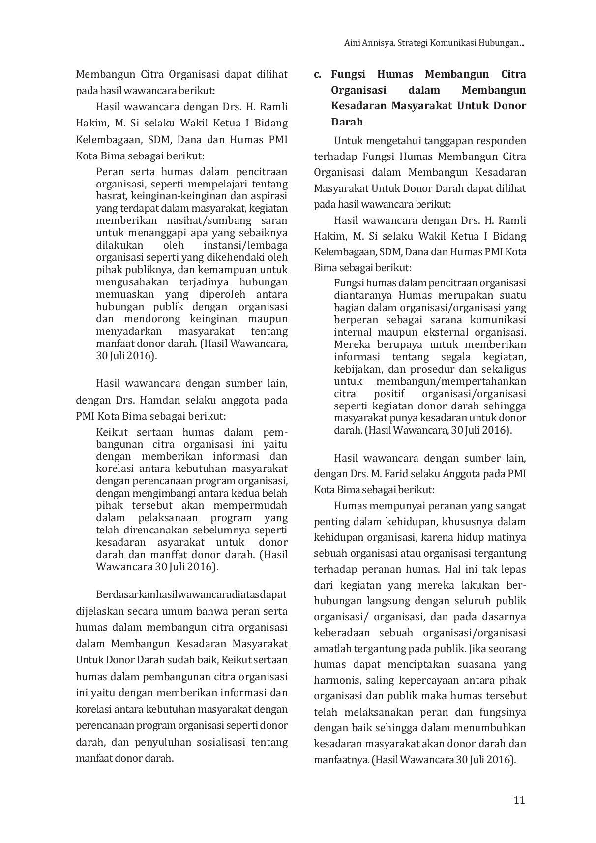 JURIS Strategi Komunikasi Hubungan Masyarakat Palang Merah Indonesia Kota Bima Dalam Meningkatkan Kesadaran Masyarakat Untuk Donor Darah