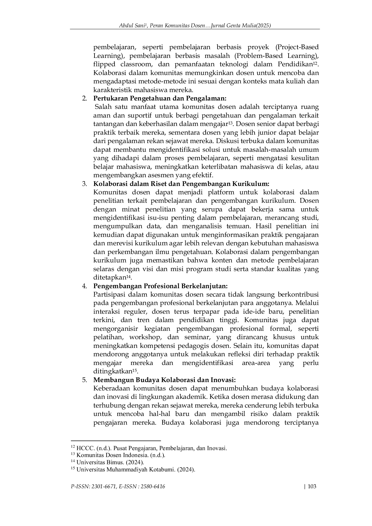 JURIS Peran Komunitas Dosen dalam Peningkatan Kualitas Pembelajaran di Perguruan Tinggi