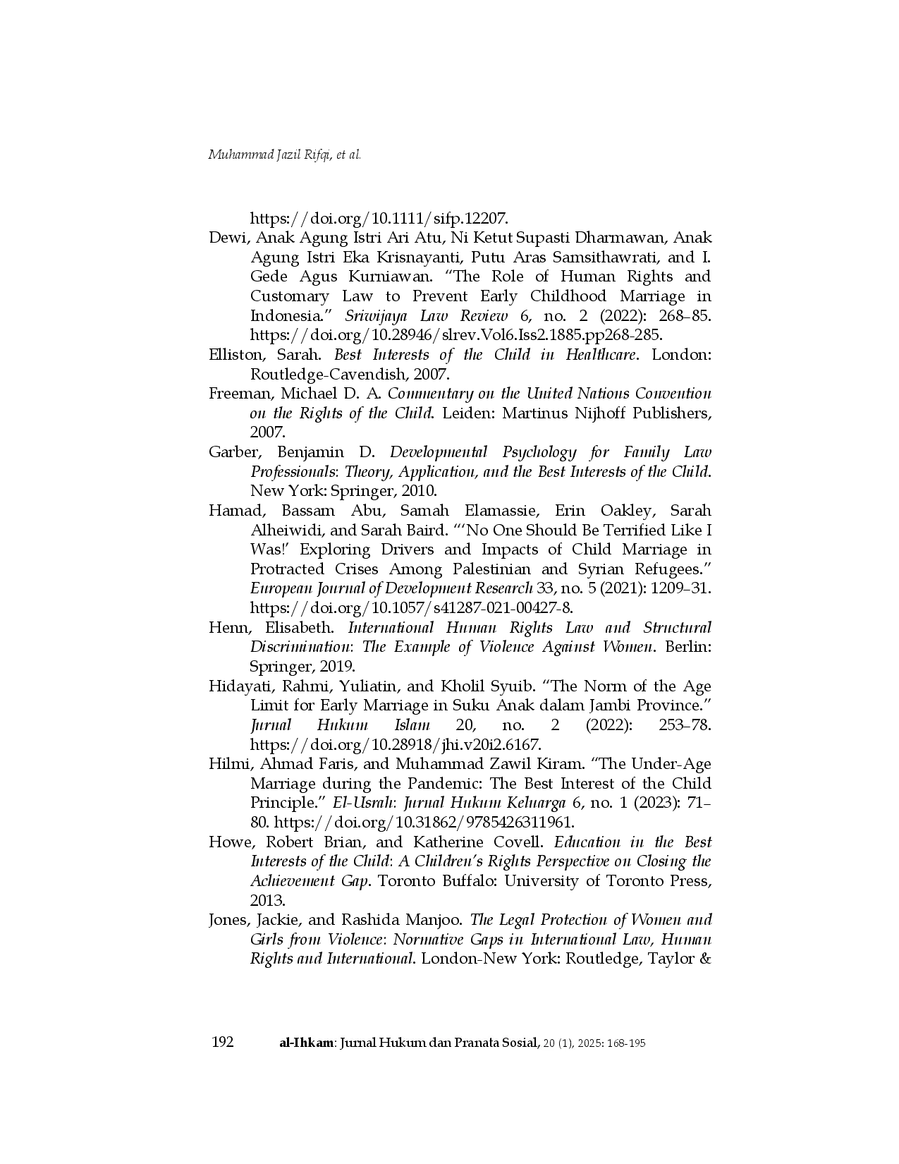 juris Child Marriage in Villages Misuse of IjbAr Structural Discrimination and Best Interest of the Child Dismissal