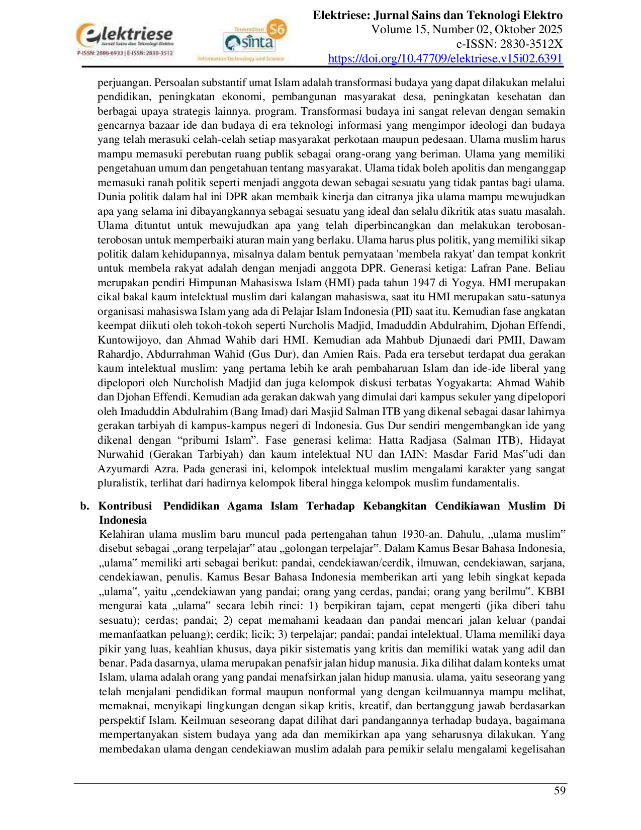 JURIS Pendidikan Islam dan Kebangkitan Cendekia Muslim Indonesia Islamic Education and the Rise of Indonesian Muslim Intellectuals
