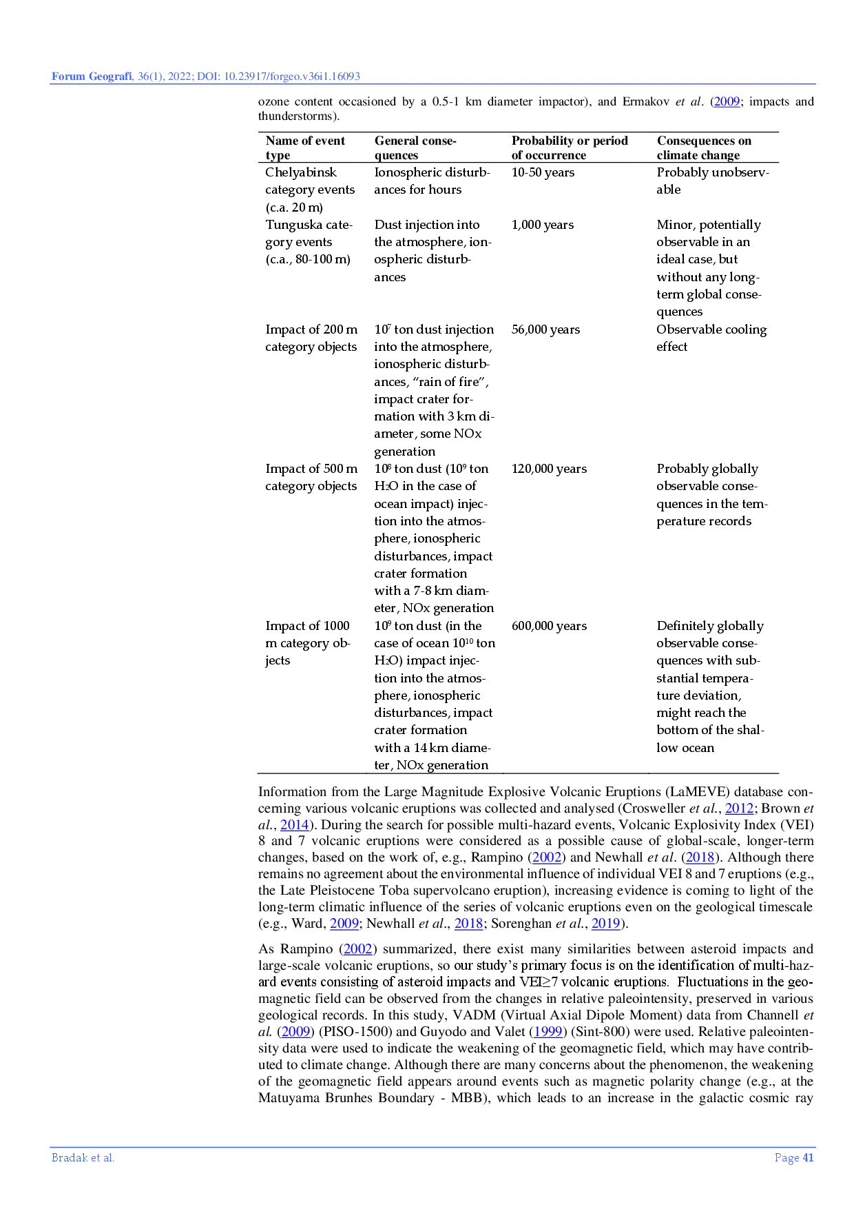 juris Searching for potential multi hazard events during the last 1 5 million years of the Pleistocene epoch