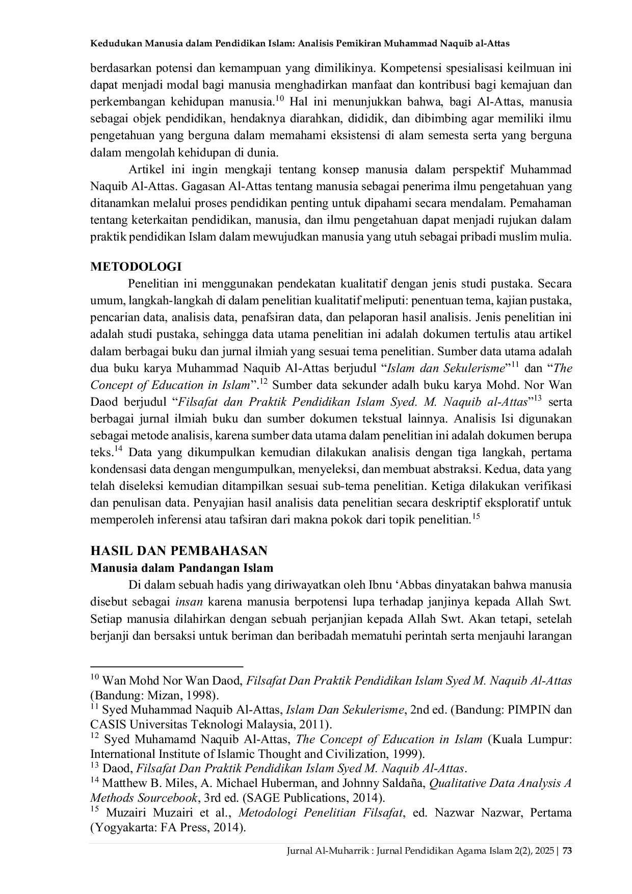 JURIS Kedudukan Manusia dalam Pendidikan Islam Analisis Pemikiran Muhammad Naquib al Attas