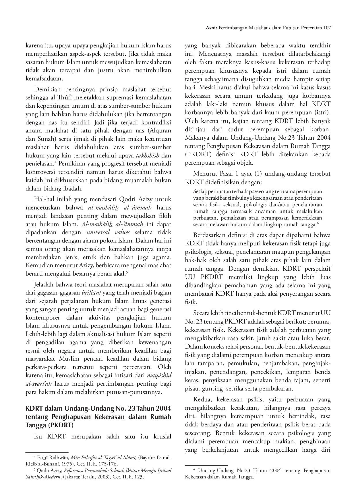 juris Pertimbangan Maslahat Dalam Putusan Perceraian Akibat Kekerasan Dalam Rumah Tangga Di Pengadilan Agama