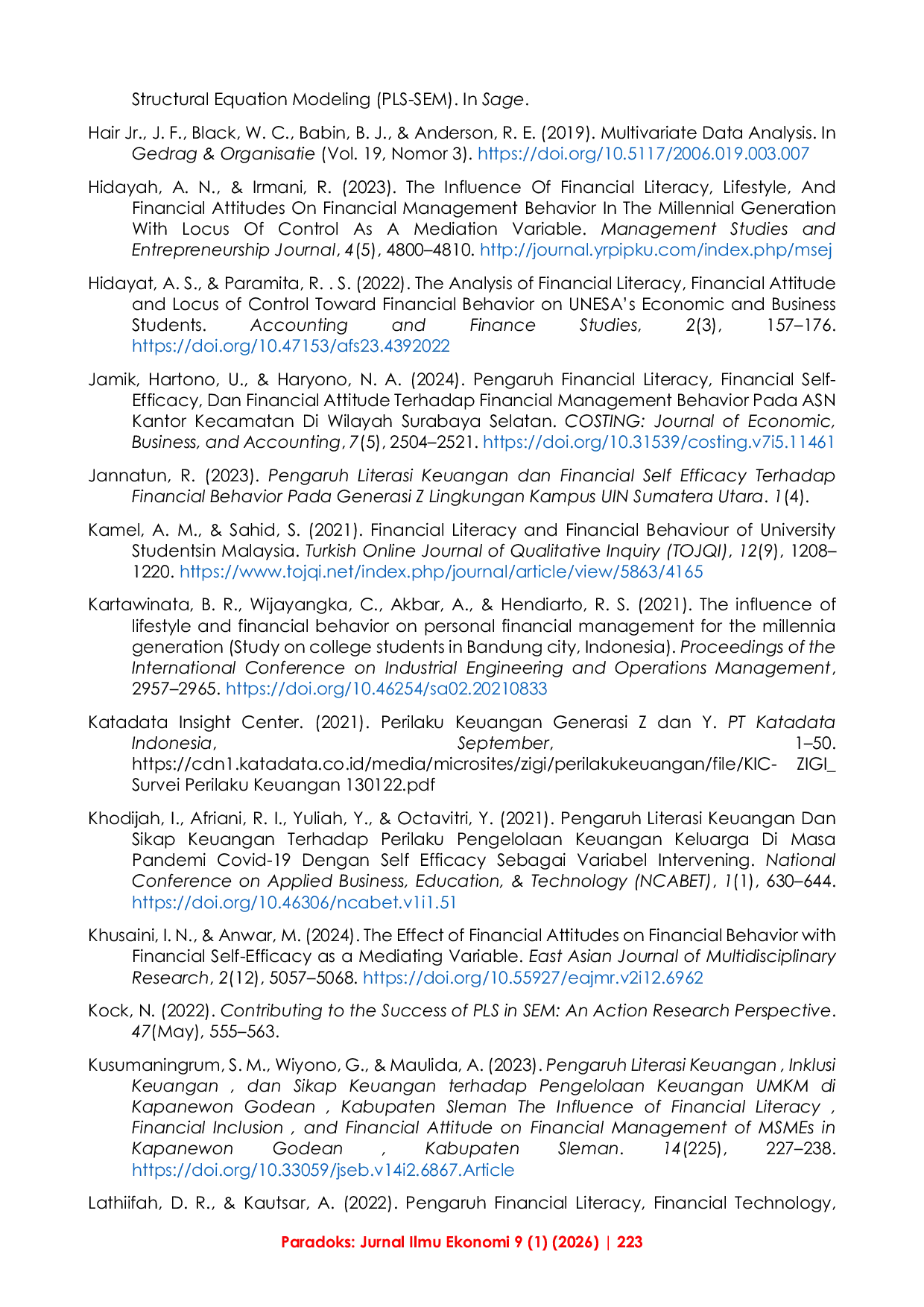 JURIS Understanding Gen Z s Financial Management Behavior The Mediating Role of Financial Self Efficacy