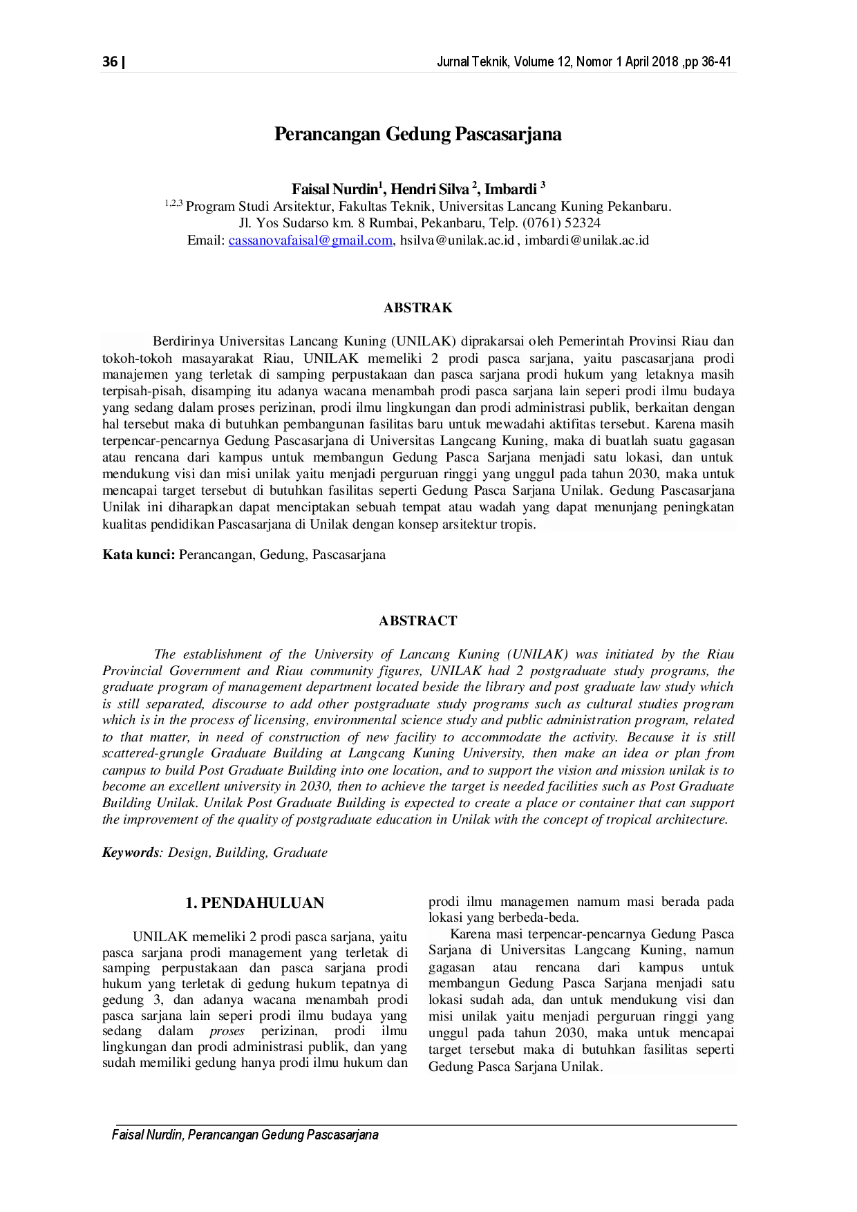 juris Perancangan Gedung Pascasarjana