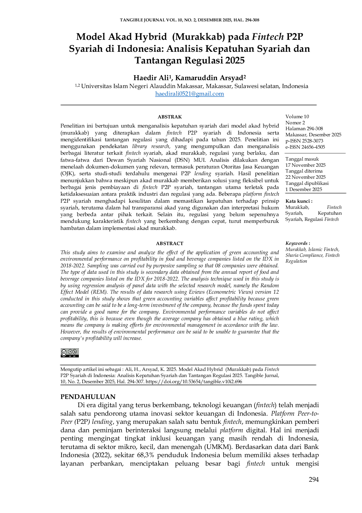 JURIS Model Akad Hybrid Murakkab Pada Fintech P2P Syariah Di Indonesia Analisis Kepatuhan Syariah Dan Tantangan RegulasiA2025