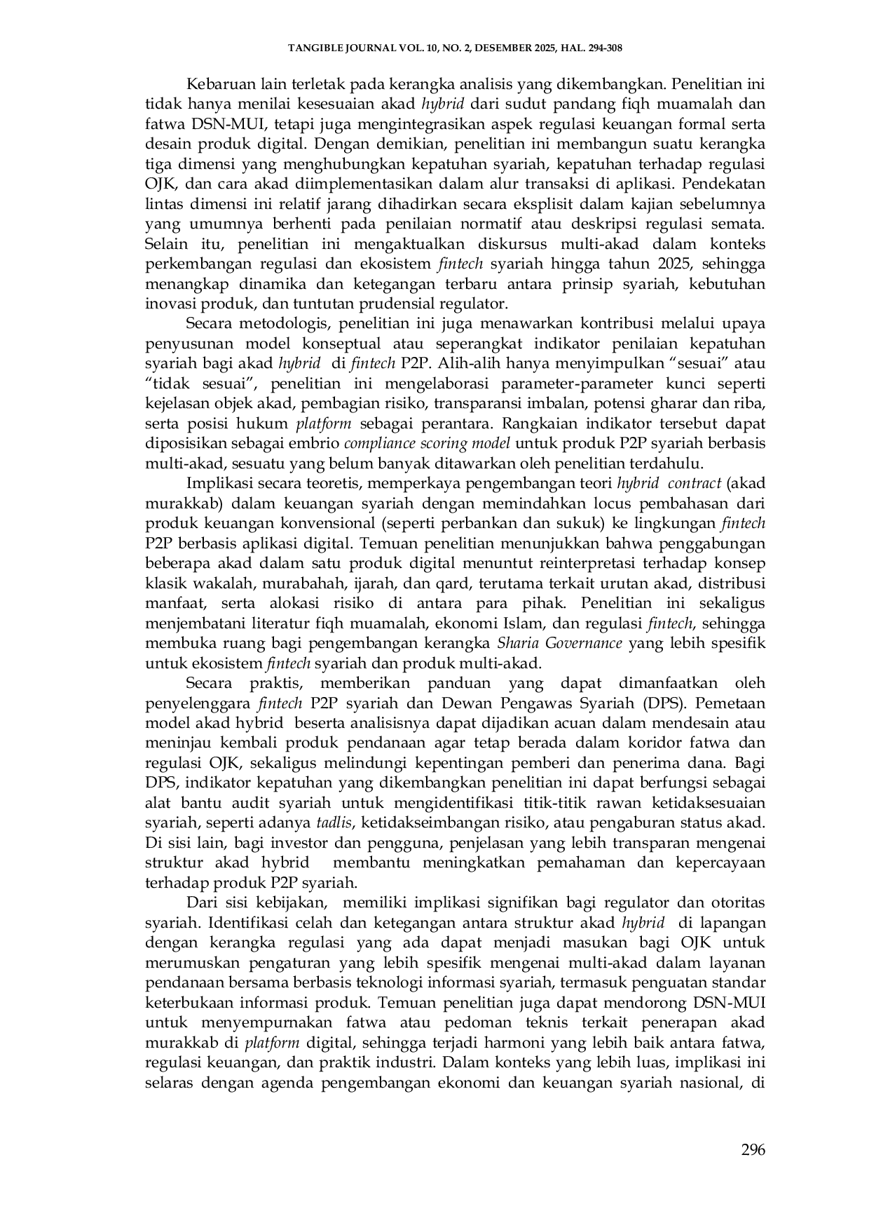 JURIS Model Akad Hybrid Murakkab Pada Fintech P2P Syariah Di Indonesia Analisis Kepatuhan Syariah Dan Tantangan RegulasiA2025