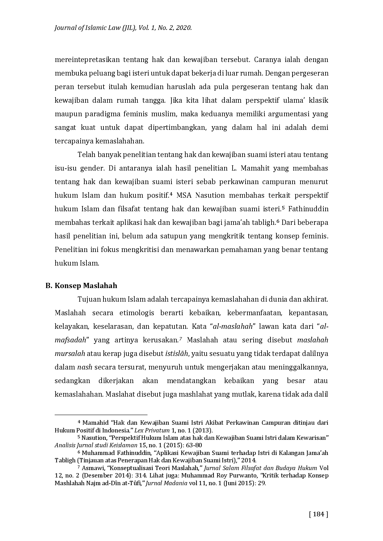 juris Criticism of Feminist Thought on the Rights and Obligations of Husband and Wife from the Perspective of Islamic Family Law