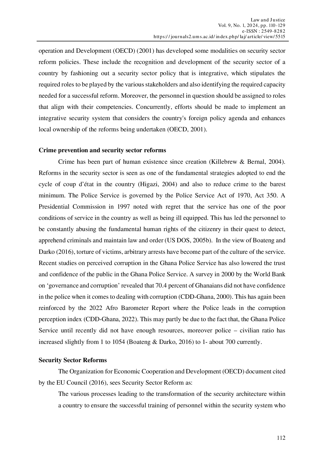 JURIS Crime and Punishment in Ghana The Need for Security Sector Reforms