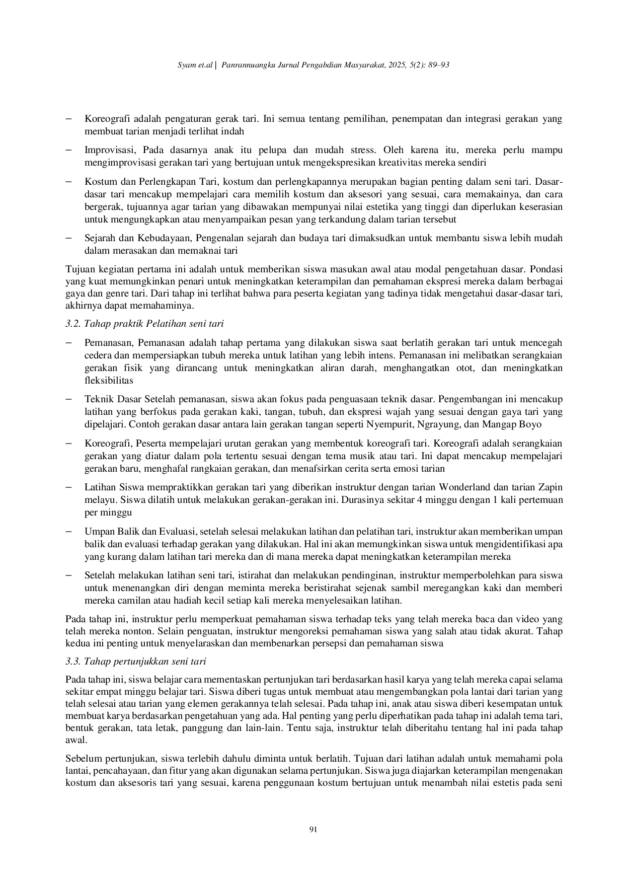 JURIS Dance Dance Training as a Means of Developing Student Expression and Self Confidence Pelatihan Seni Tari Sebagai Sarana Pengembangan Ekspresi dan Kepercayaan Diri Siswa