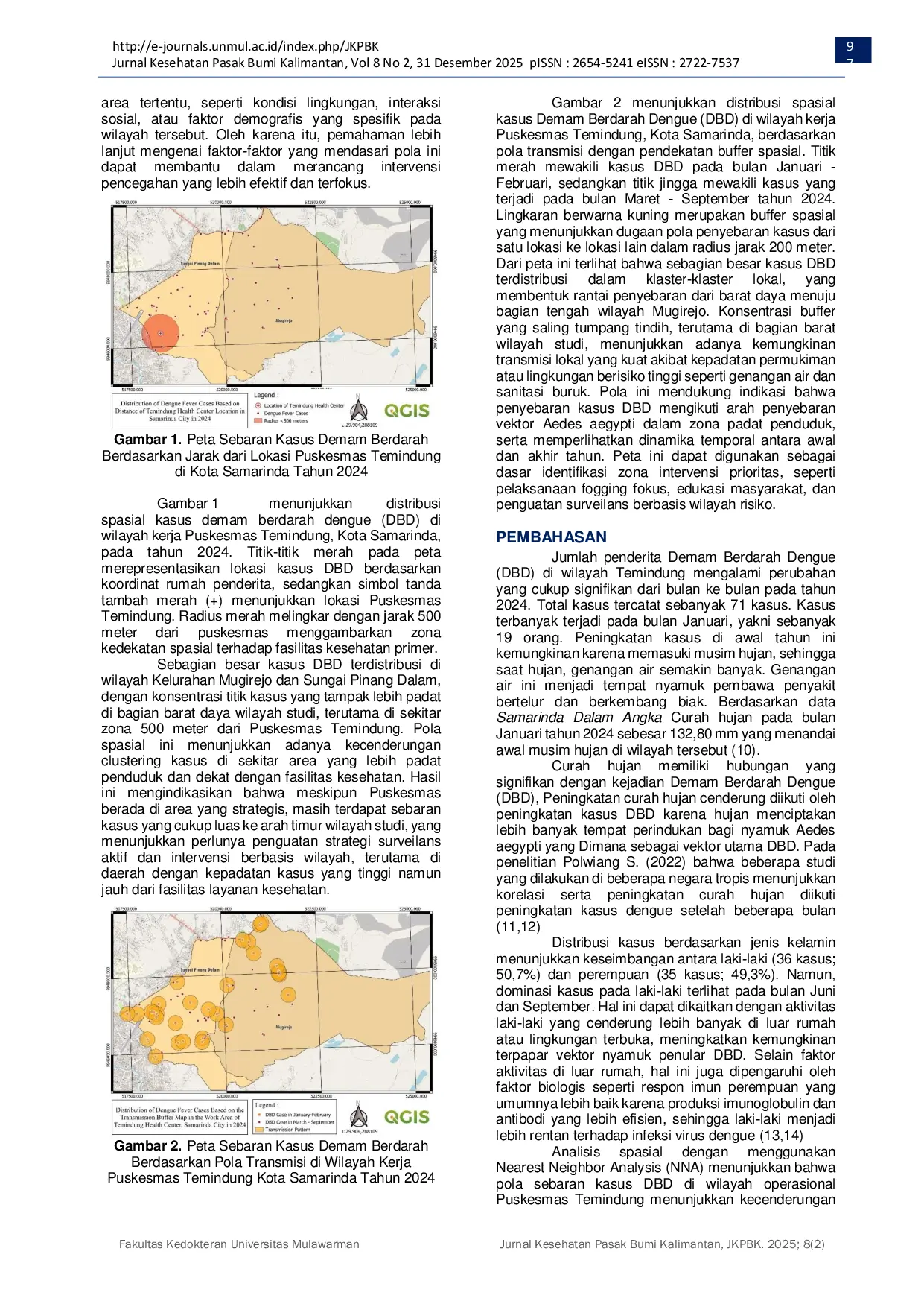 JURIS Spatial Distribution of Dengue Hemorrhagic Fever Cases in the Temindung Primary Health Care Area Samarinda City 2024 A Nearest Neighbour Analysis