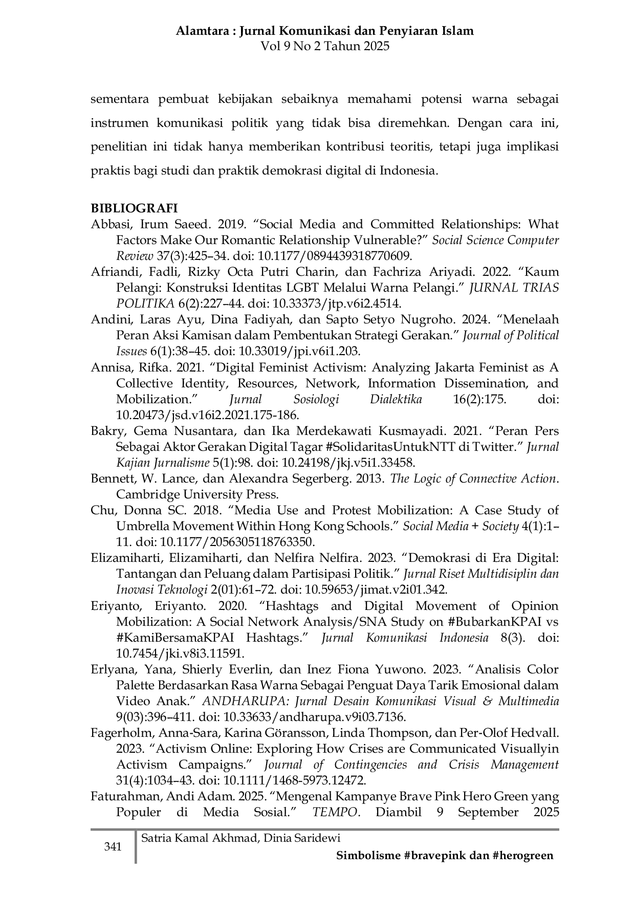 JURIS Simbolisme bravepink dan herogreen dalam Kerangka COLOR BASED ACTIVISM di Era Media Sosial