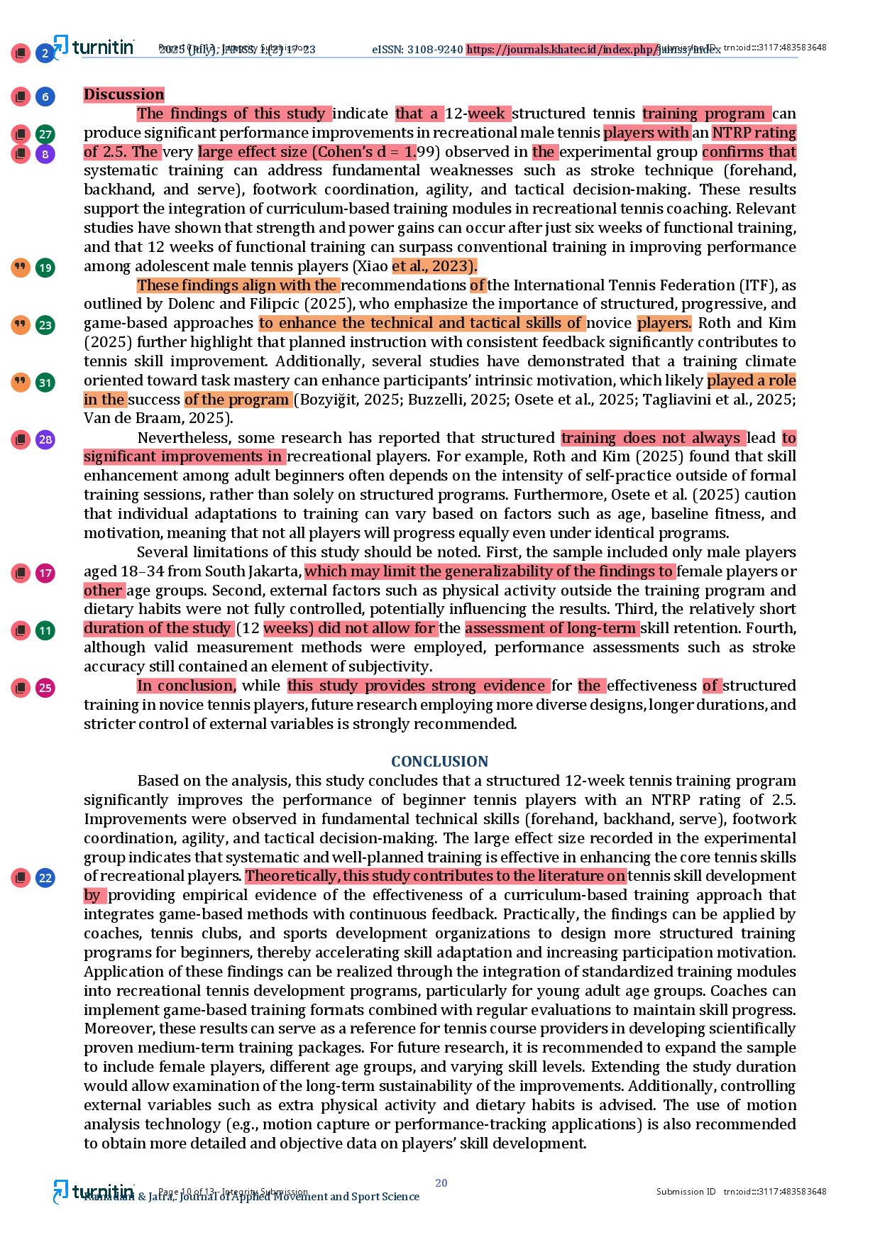 juris Effectiveness of a 12 week structured training program on performance improvement in recreational male tennis players NTRP 2 5 Controlled experimental study