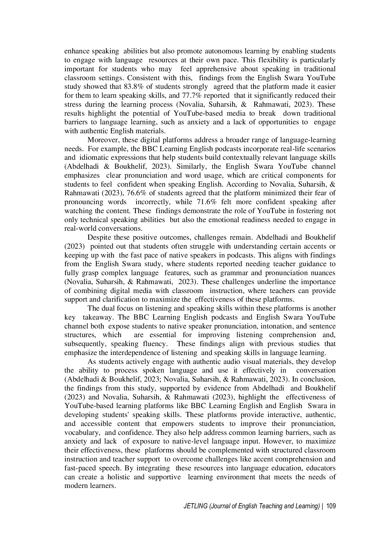 JURIS Students Perception of Using BBC English Learning YouTube Channel in Speaking Skill