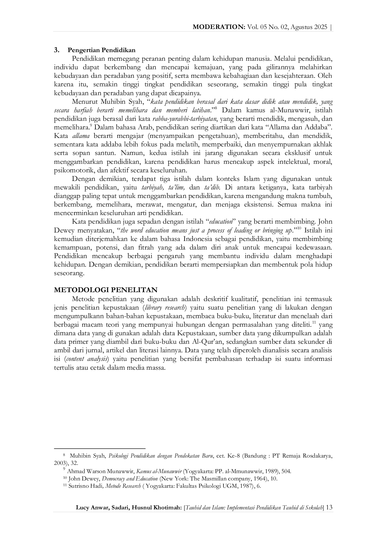 JURIS TAUHID DAN ISLAM Implementasi Pendidikan Tauhid di Sekolah