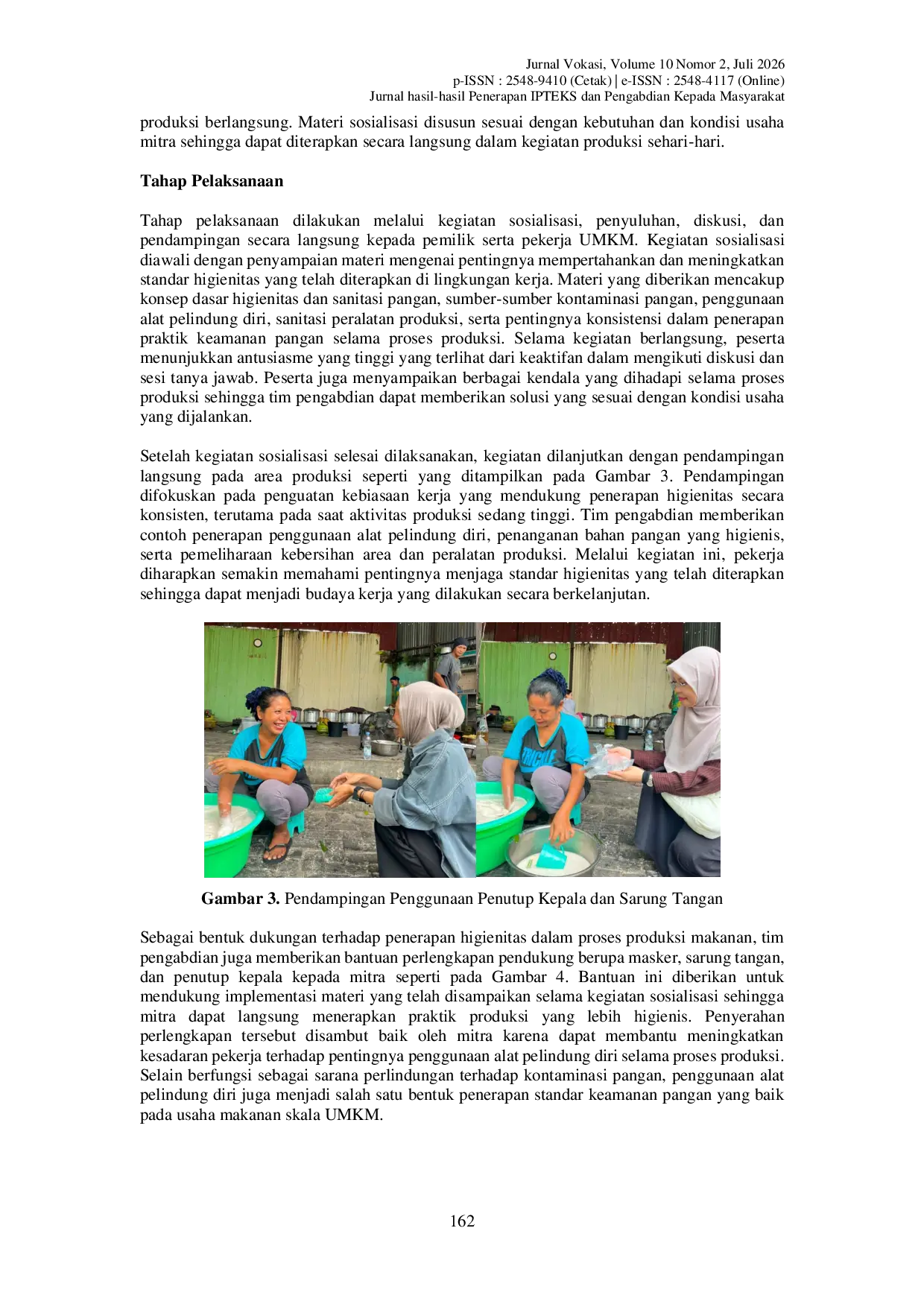 JURIS Sosialisasi Higienitas dan Standar Produksi pada Makanan UMKM Kue Makcik Cam