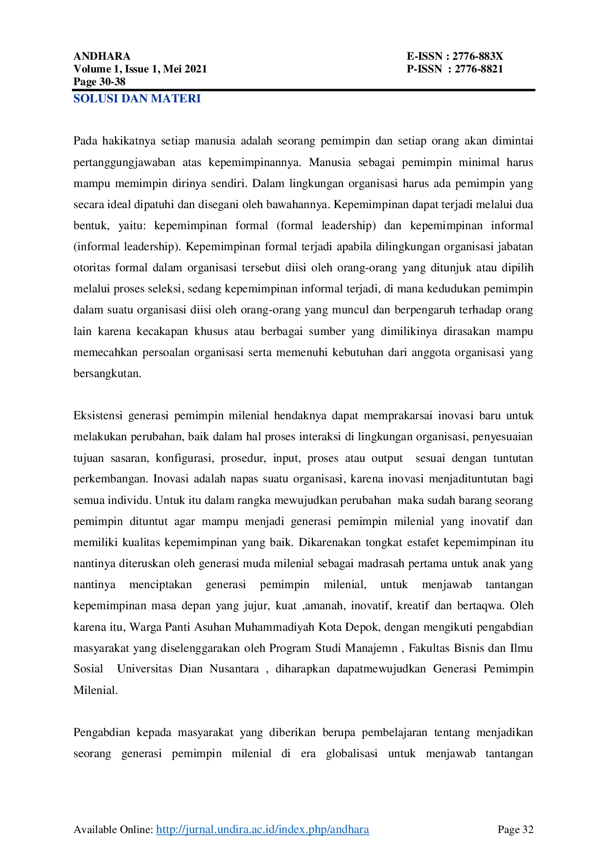 JURIS Generasi Pemimpin Milenial Panti Asuhan Muhammadiyah Kota Depok