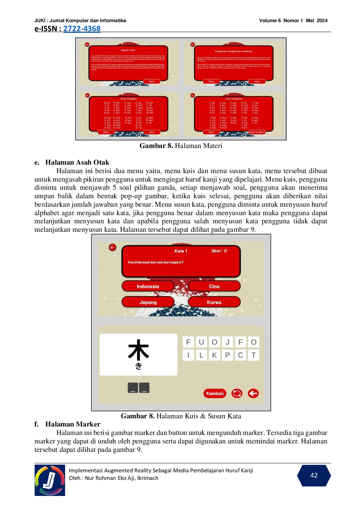 JURIS Implementation of Augmented Reality as a Media for Learning Kanji Letters